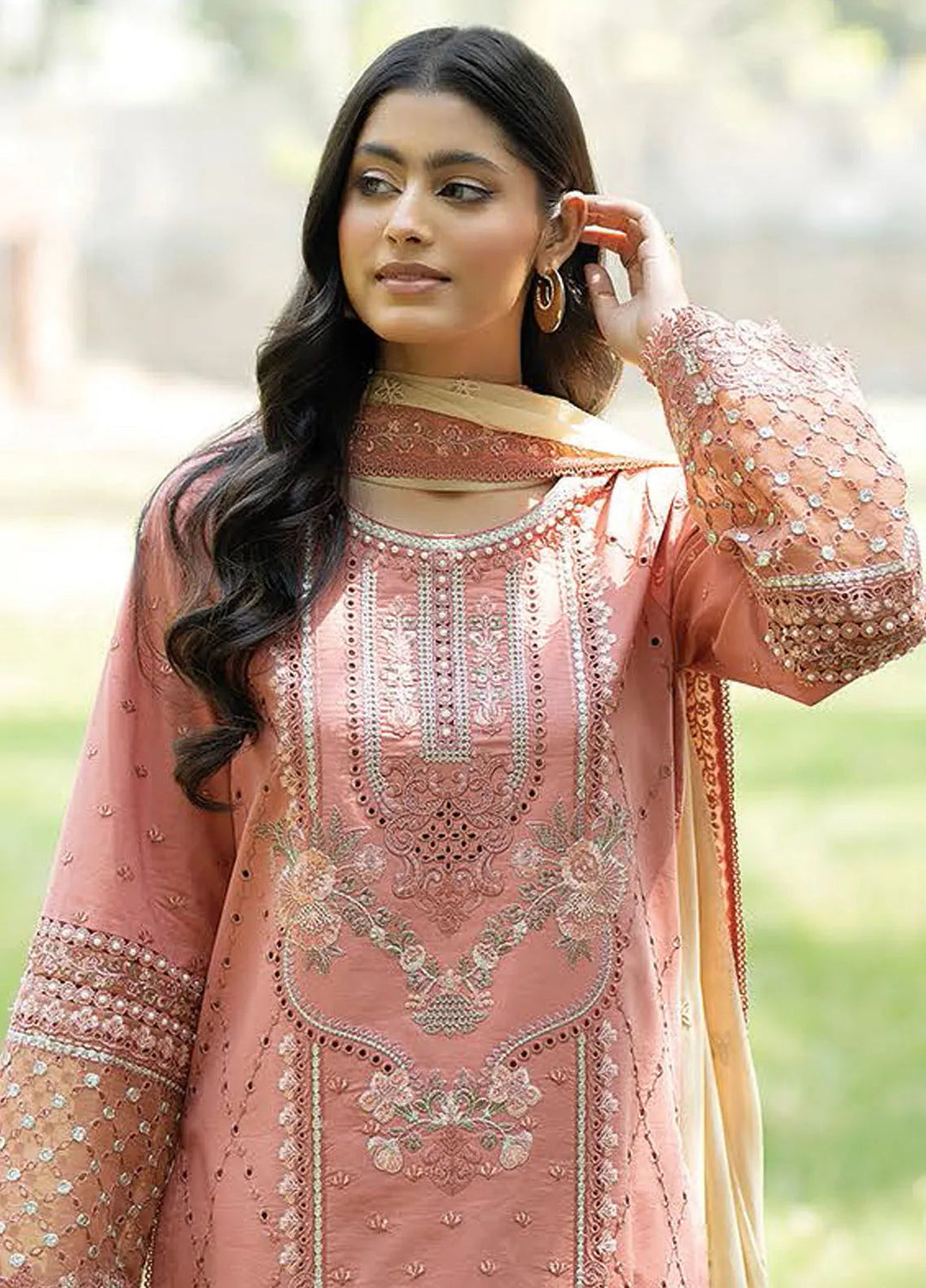 Serene Premium Embroidered Lawn Suit Unstitched 3 Piece SL-70 Aaina - Summer Collection