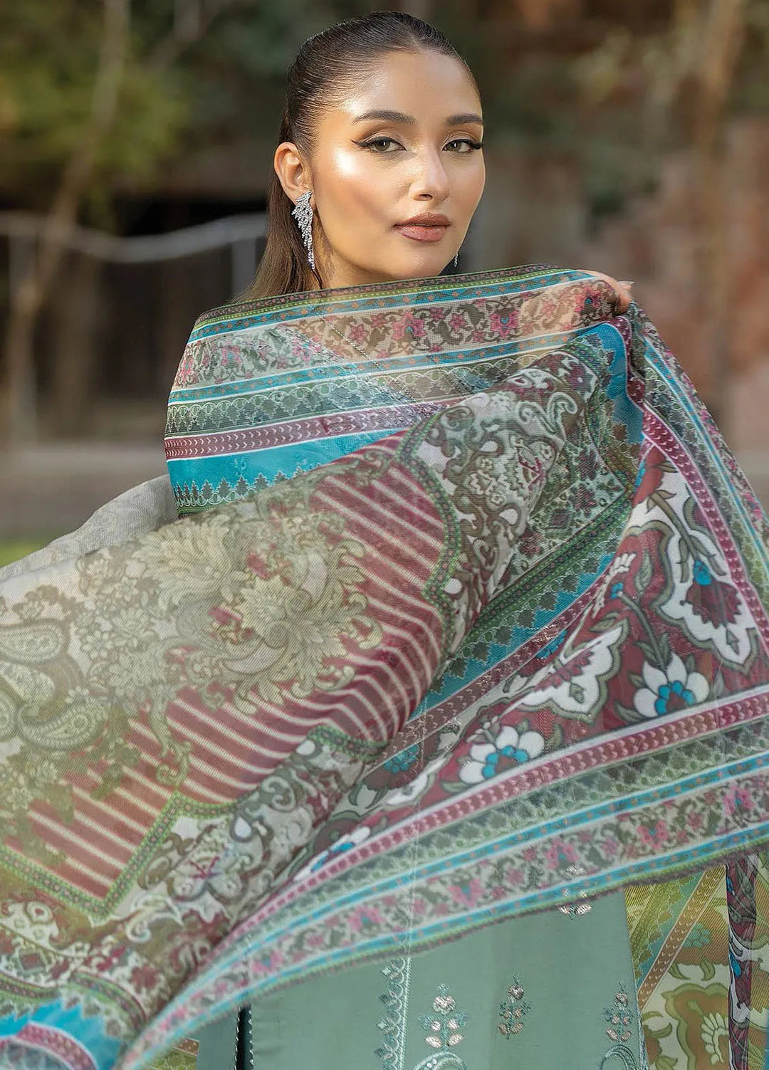 Serene Premium Embroidered Lawn Suit Unstitched 3 Piece SL-73 Zaib - Summer Collection