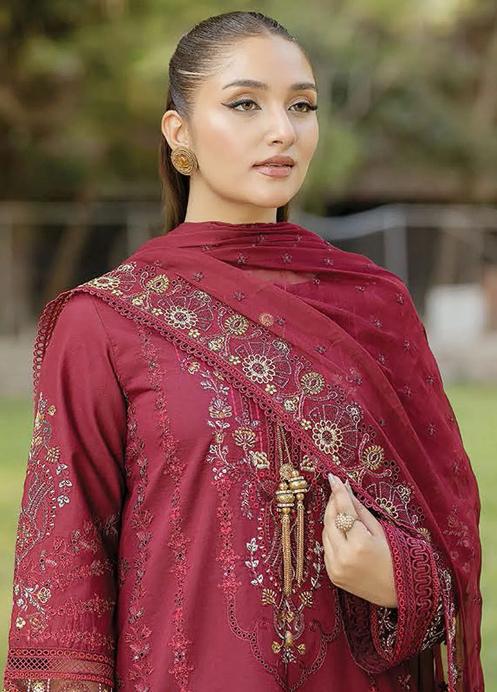 Serene Premium Embroidered Lawn Suit Unstitched 3 Piece SL-74 Firdous - Summer Collection
