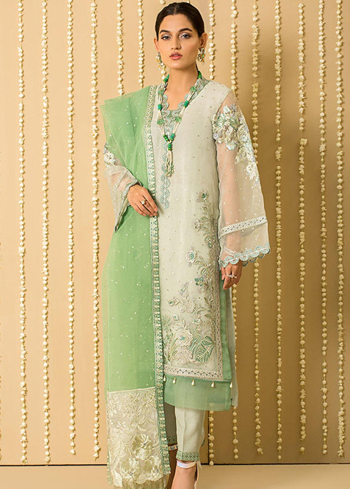 Serene Premium Pret Embroidered Organza 3 Piece SP22P SP-40 Ravishing Mint