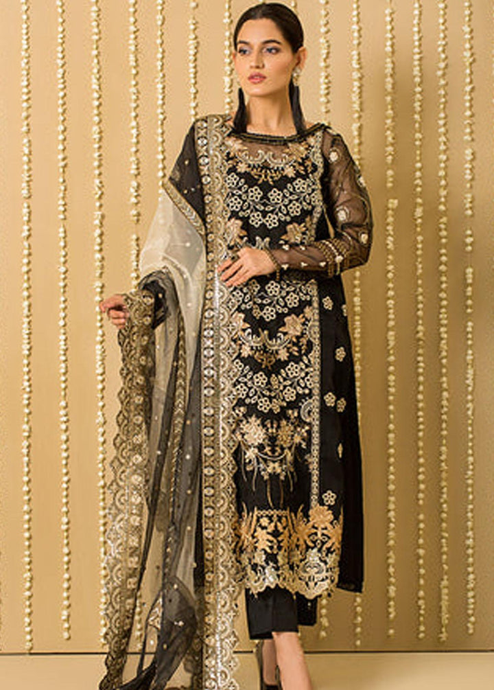 Serene Premium Pret Embroidered Organza 3 Piece SP22P SP-41 Black