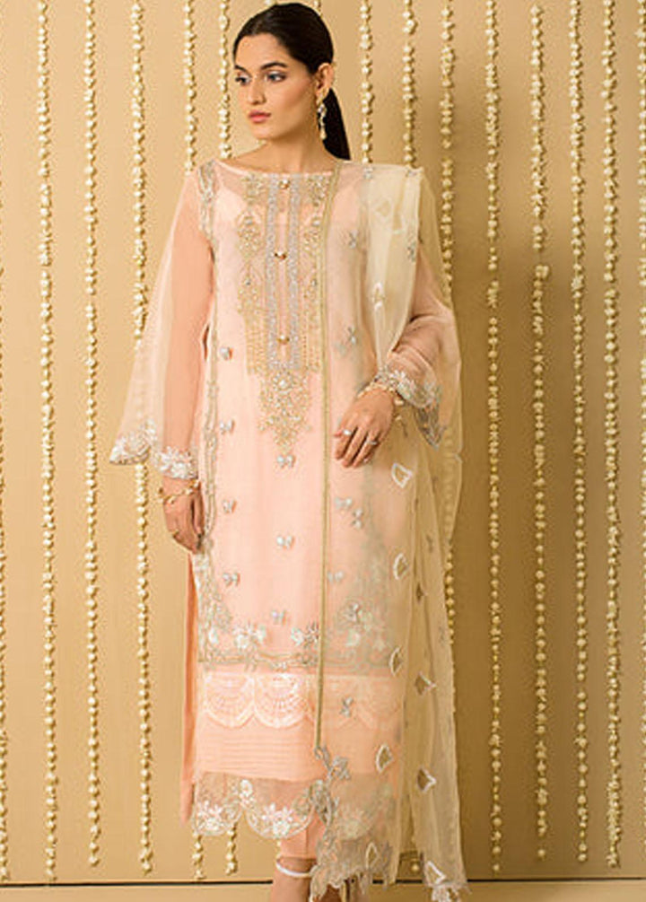 Serene Premium Pret Embroidered Organza 3 Piece SP22P SP-42 Pretty Peach