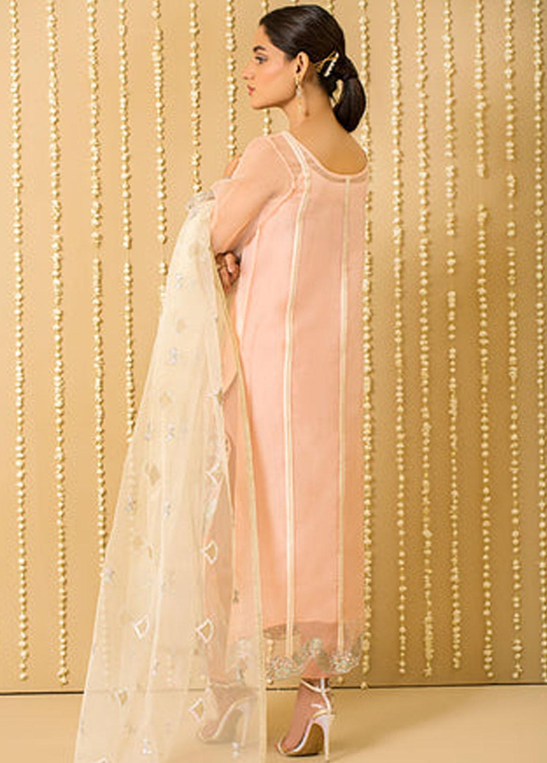 Serene Premium Pret Embroidered Organza 3 Piece SP22P SP-42 Pretty Peach