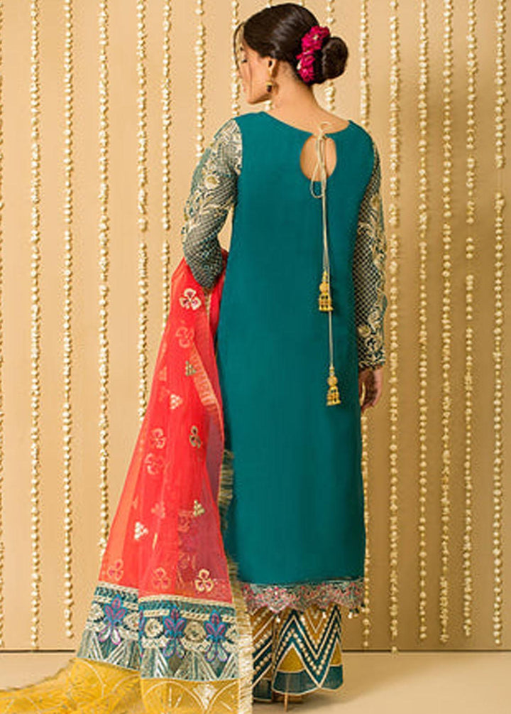 Serene Premium Pret Embroidered Organza 3 Piece SP22P SP-44 Precious Sea Green