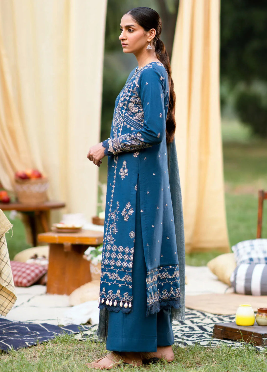 Serenity by Florent Embroidered Khaddar Suit Unstitched 3 Piece FL-05 A - Winter Collection