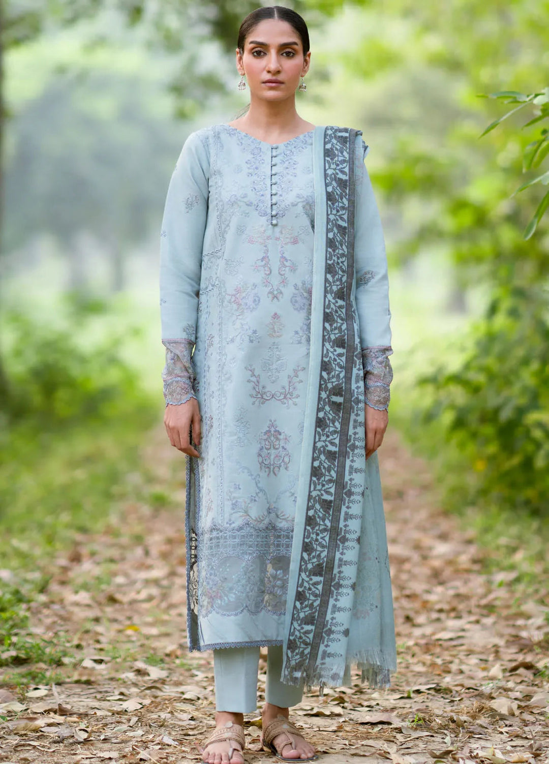 Serenity by Florent Embroidered Khaddar Suit Unstitched 3 Piece FL-07 B - Winter Collection