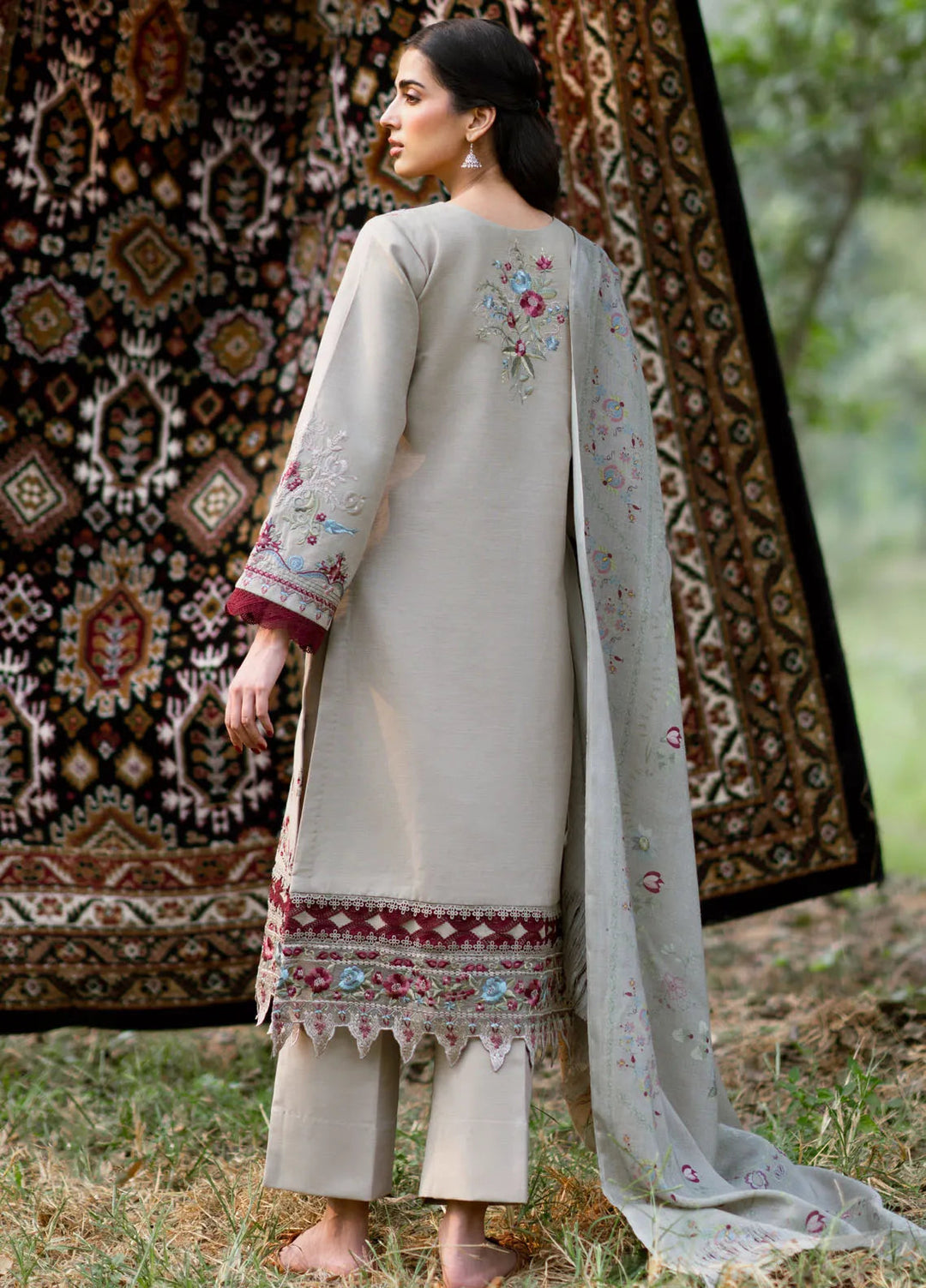 Serenity by Florent Embroidered Khaddar Suit Unstitched 3 Piece FL-08 A - Winter Collection