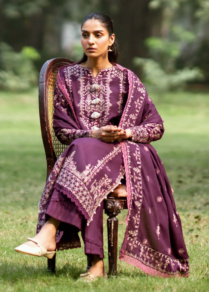 Serenity by Florent Embroidered Leather Peach Suit Unstitched 3 Piece FL-03 A - Winter Collection