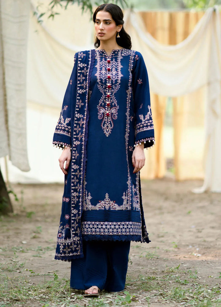 Serenity by Florent Embroidered Leather Peach Suit Unstitched 3 Piece FL-03 B - Winter Collection