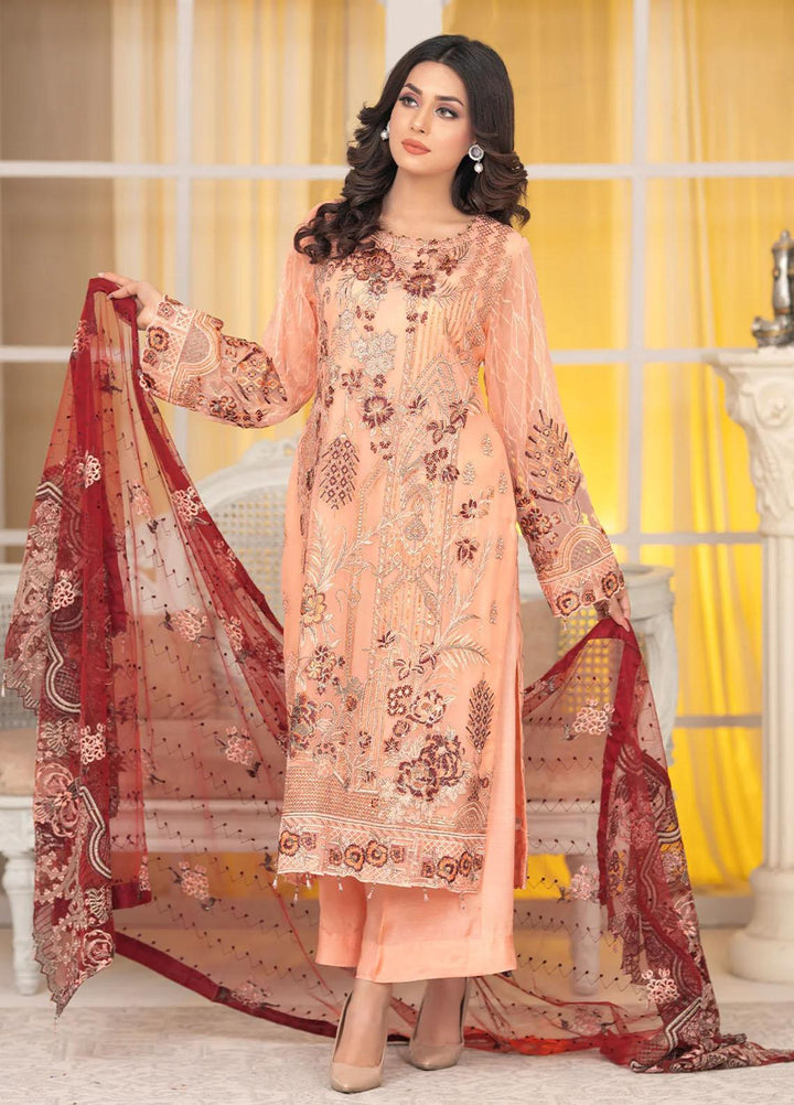 Shaadi Biyaah By Insiya Embroidered Chiffon Suits Unstitched 3 Piece INS23SB-S1 D4 - Wedding Collection