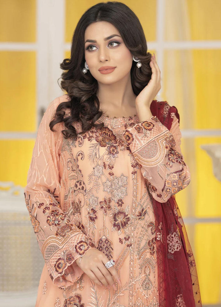Shaadi Biyaah By Insiya Embroidered Chiffon Suits Unstitched 3 Piece INS23SB-S1 D4 - Wedding Collection