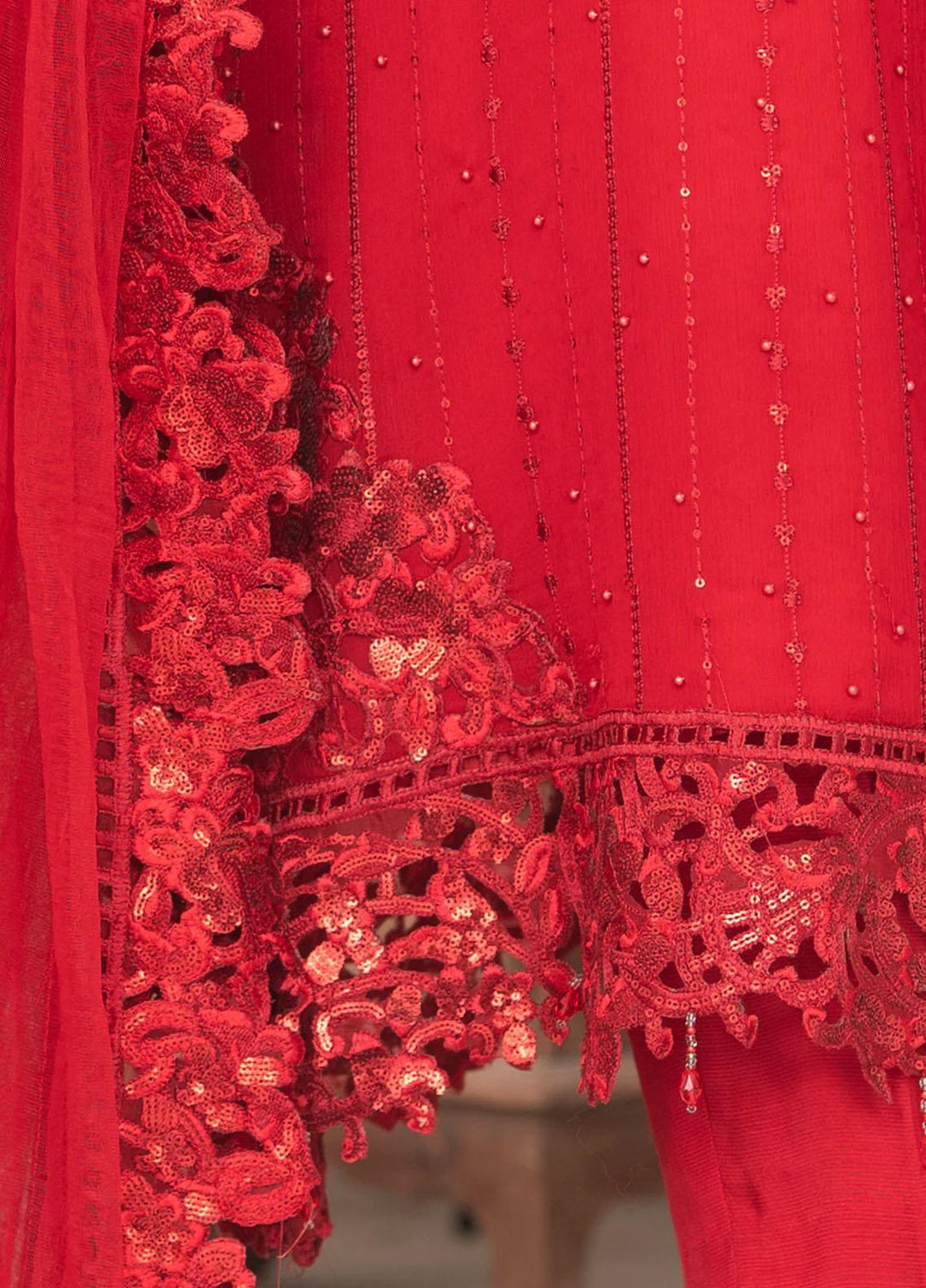 Shaadi Biyaah By Insiya Embroidered Chiffon Suits Unstitched 3 Piece INS23SB-S2 D3 - Wedding Collection