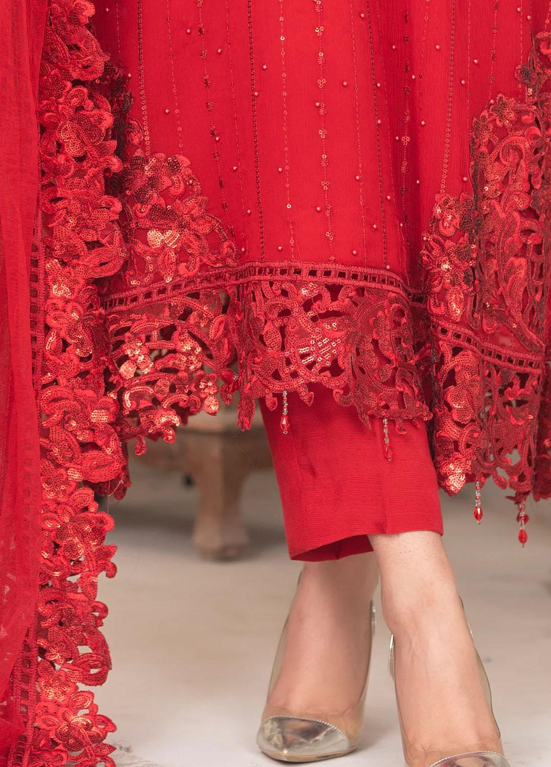 Shaadi Biyaah By Insiya Embroidered Chiffon Suits Unstitched 3 Piece INS23SB-S2 D3 - Wedding Collection