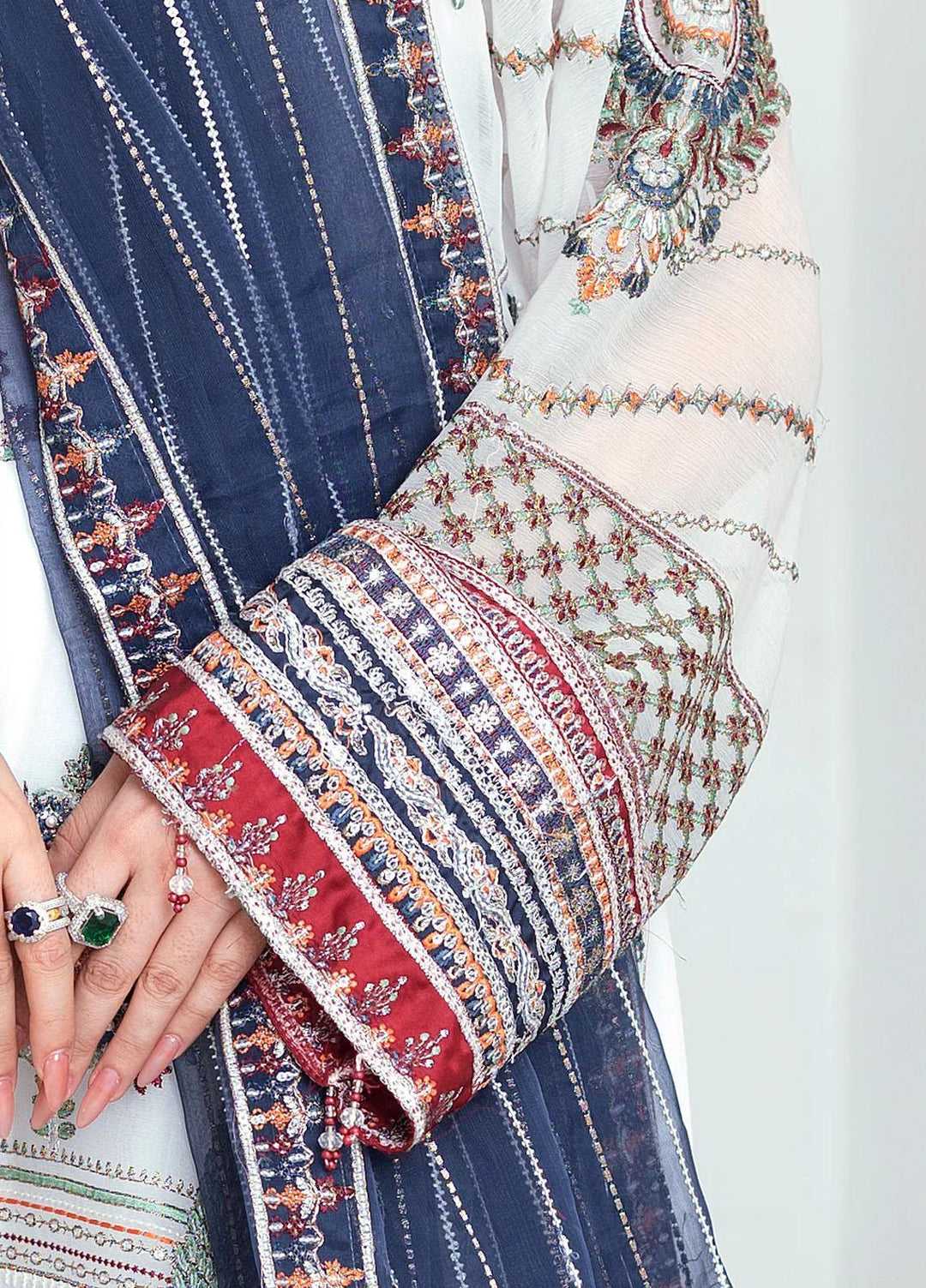 Shaadi Biyaah By Insiya Embroidered Chiffon Suits Unstitched 3 Piece INS23SB-S2 D5 - Wedding Collection