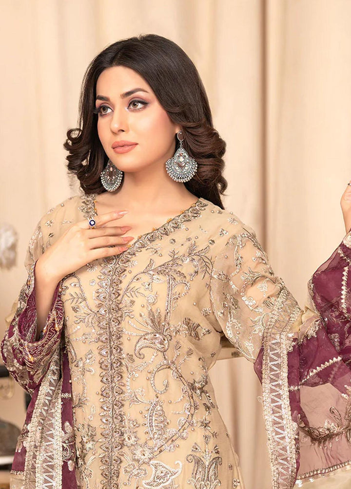 Shaadi Biyaah By Insiya Embroidered Chiffon Suits Unstitched 3 Piece INS23SB-S2 D6 - Wedding Collection