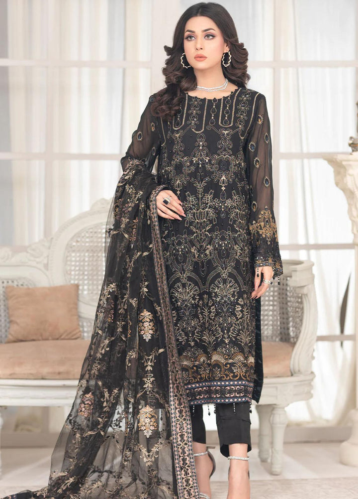 Shaadi Biyaah By Insiya Embroidered Chiffon Suits Unstitched 3 Piece INS23SB-S3 D2 - Wedding Collection