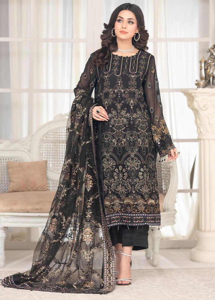 Shaadi Biyaah By Insiya Embroidered Chiffon Suits Unstitched 3 Piece INS23SB-S3 D2 - Wedding Collection