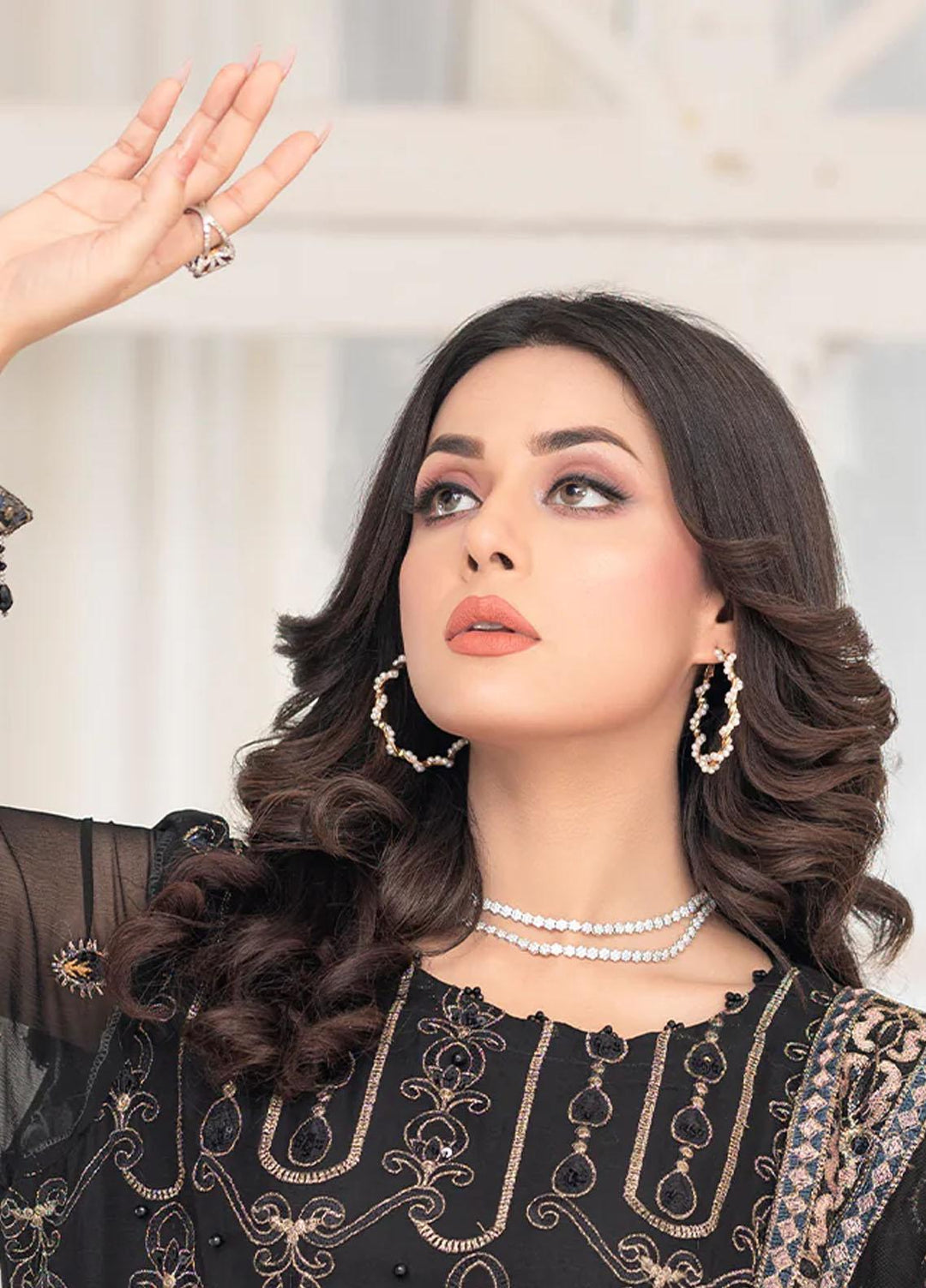 Shaadi Biyaah By Insiya Embroidered Chiffon Suits Unstitched 3 Piece INS23SB-S3 D2 - Wedding Collection