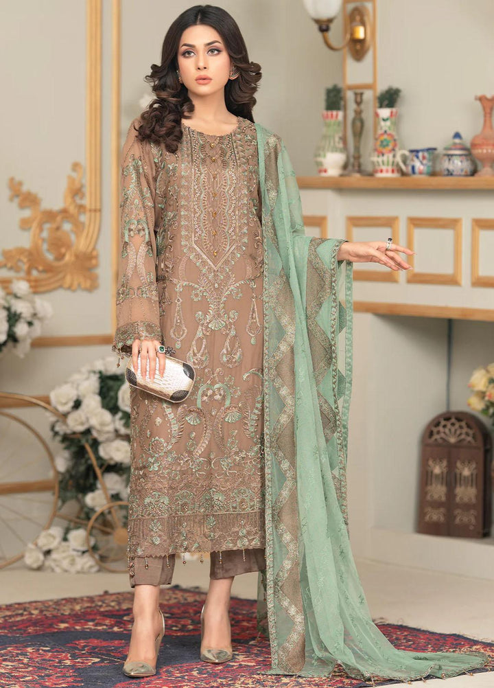 Shaadi Biyaah By Insiya Embroidered Chiffon Suits Unstitched 3 Piece INS23SB-S3 D3 - Wedding Collection