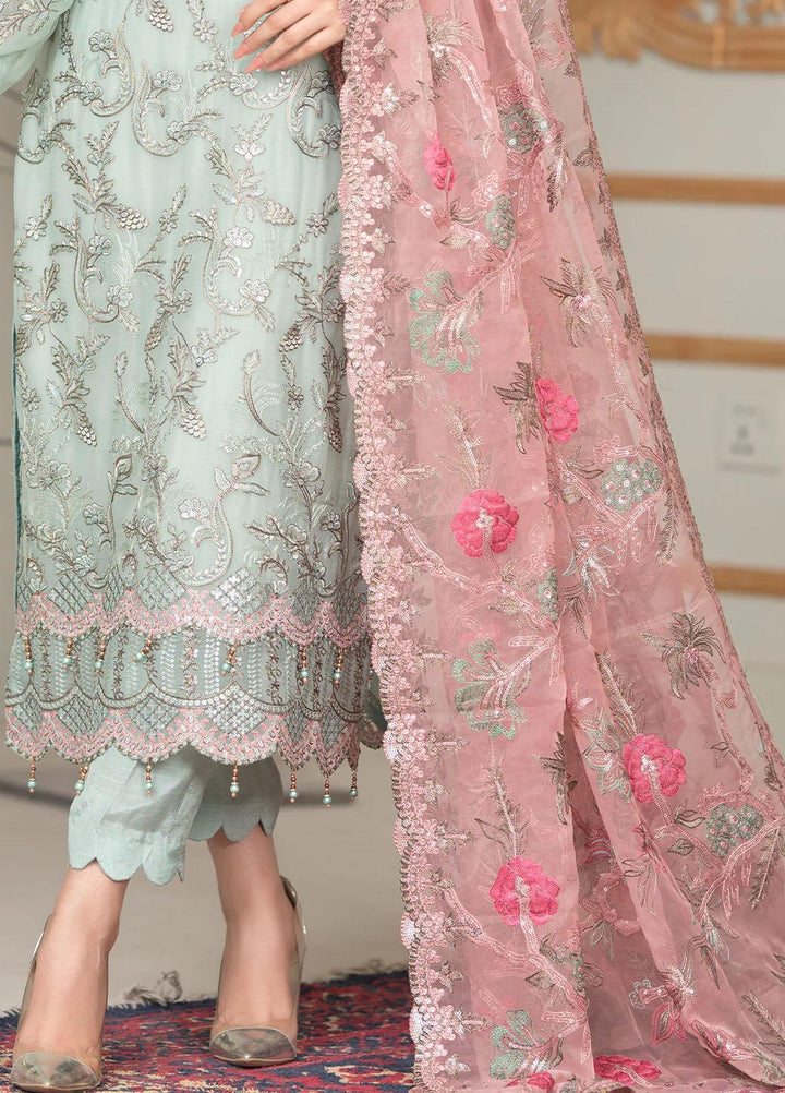 Shaadi Biyaah By Insiya Embroidered Organza Suits Unstitched 4 Piece INS23SB-S3 D4 - Wedding Collection