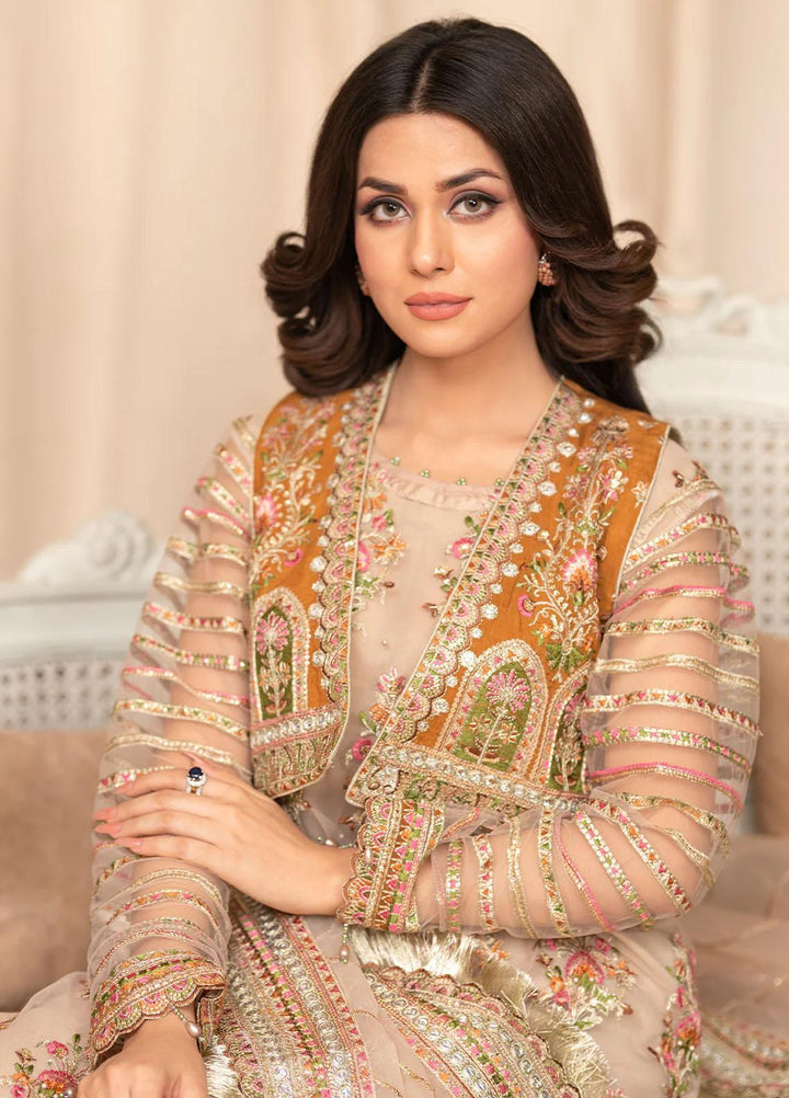 Shaadi Biyaah By Insiya Embroidered Net Suits Unstitched 4 Piece INS23SB-S3 D5 - Wedding Collection