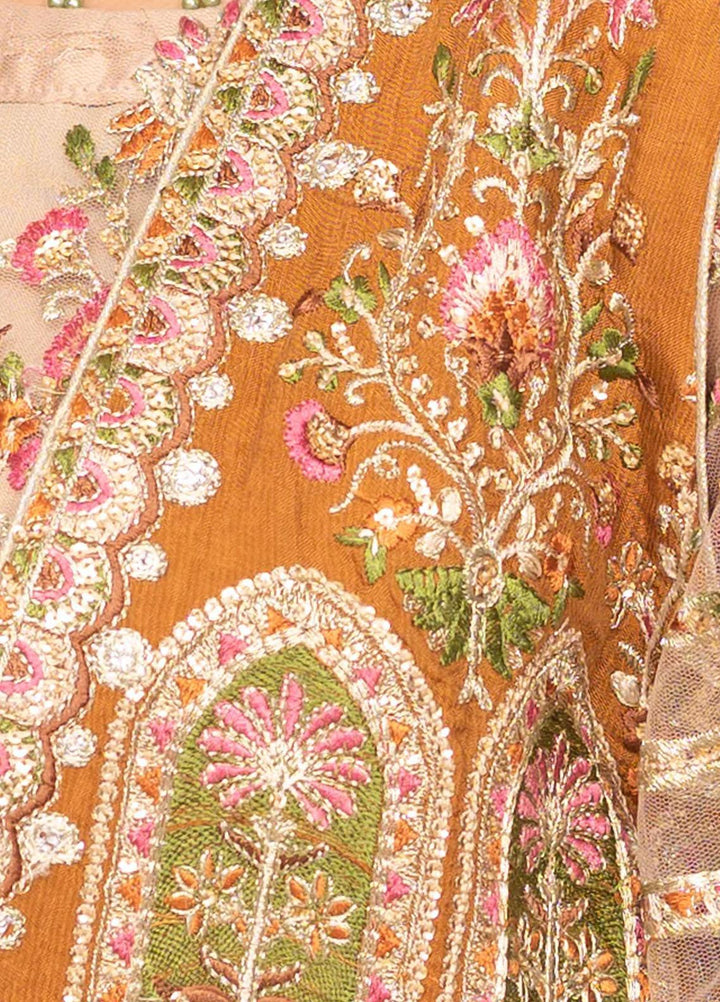 Shaadi Biyaah By Insiya Embroidered Net Suits Unstitched 4 Piece INS23SB-S3 D5 - Wedding Collection