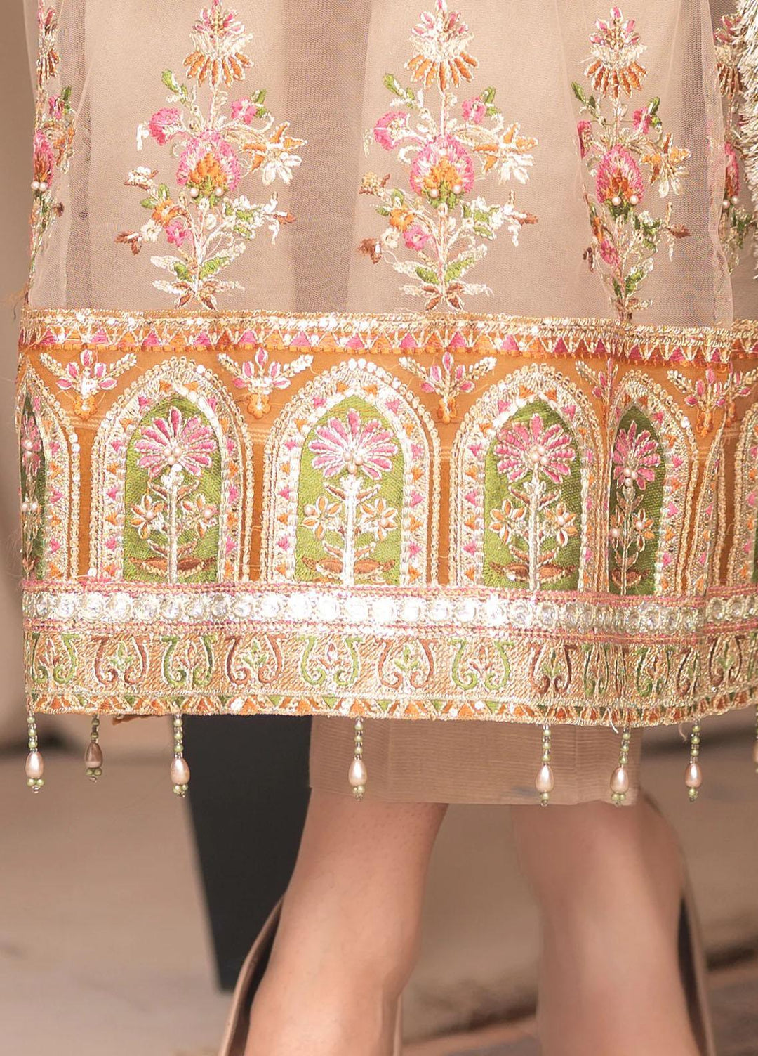 Shaadi Biyaah By Insiya Embroidered Net Suits Unstitched 4 Piece INS23SB-S3 D5 - Wedding Collection