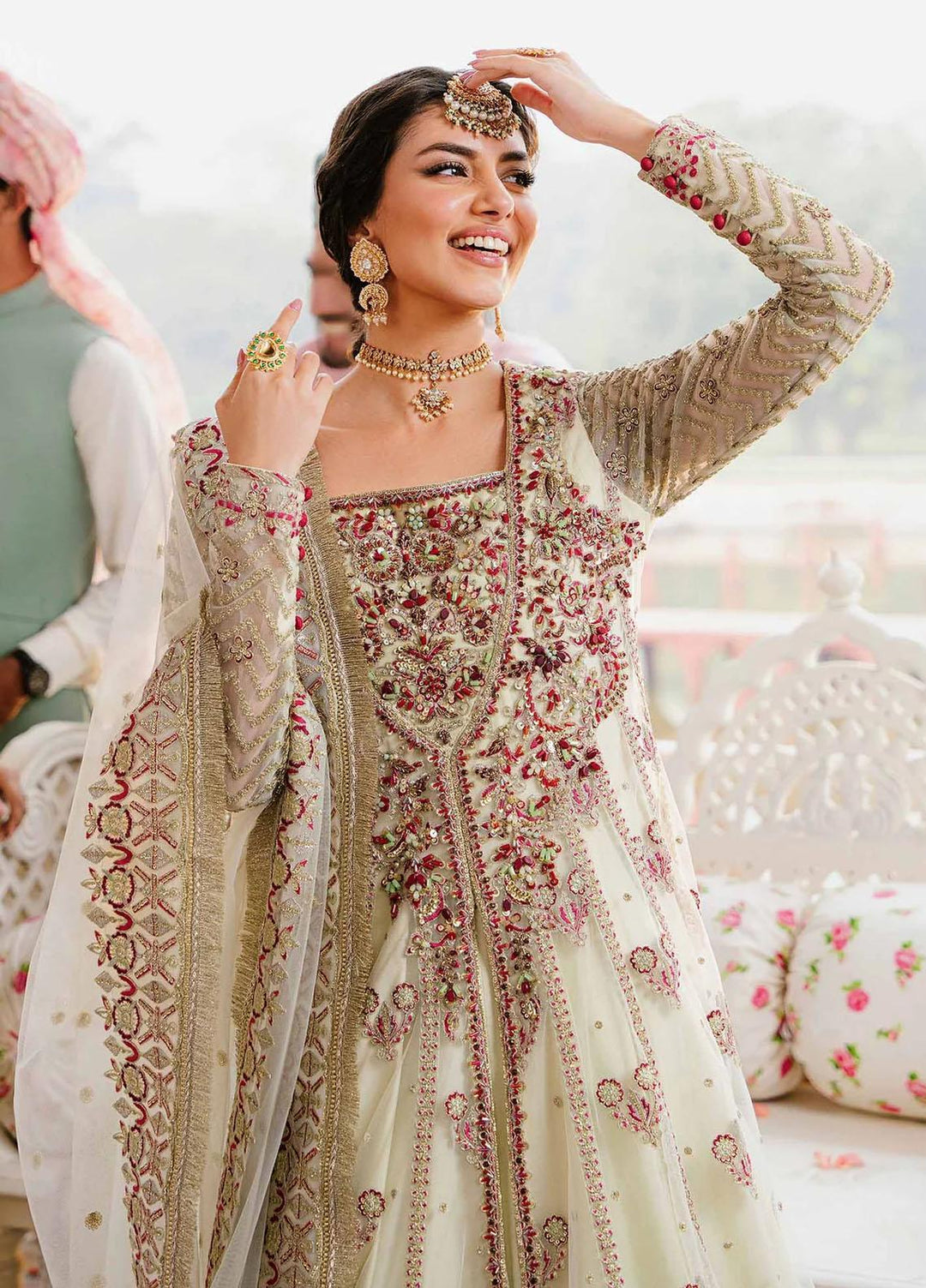 Shadmani By Akbar Aslam Embroidered Organza Suits Unstitched 4 Piece AA23SH Kaneel - Luxury Collection