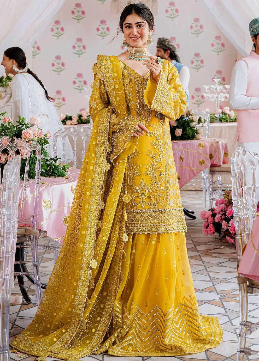 Shadmani By Akbar Aslam Embroidered Organza Suits Unstitched 4 Piece AA23SH Meena - Luxury Collection