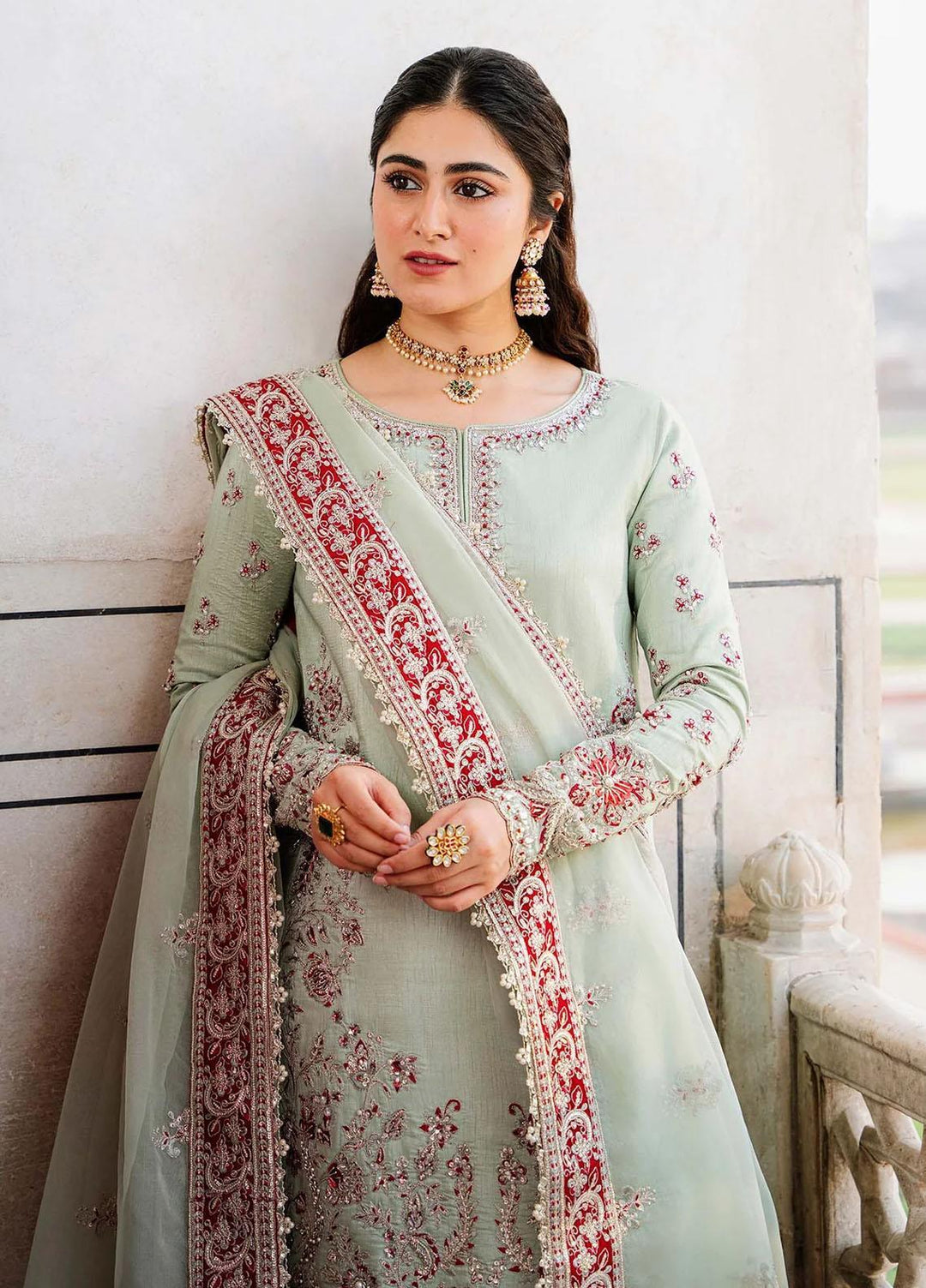 Shadmani By Akbar Aslam Embroidered Raw Silk Suits Unstitched 3 Piece AA23SH Zari - Luxury Collection