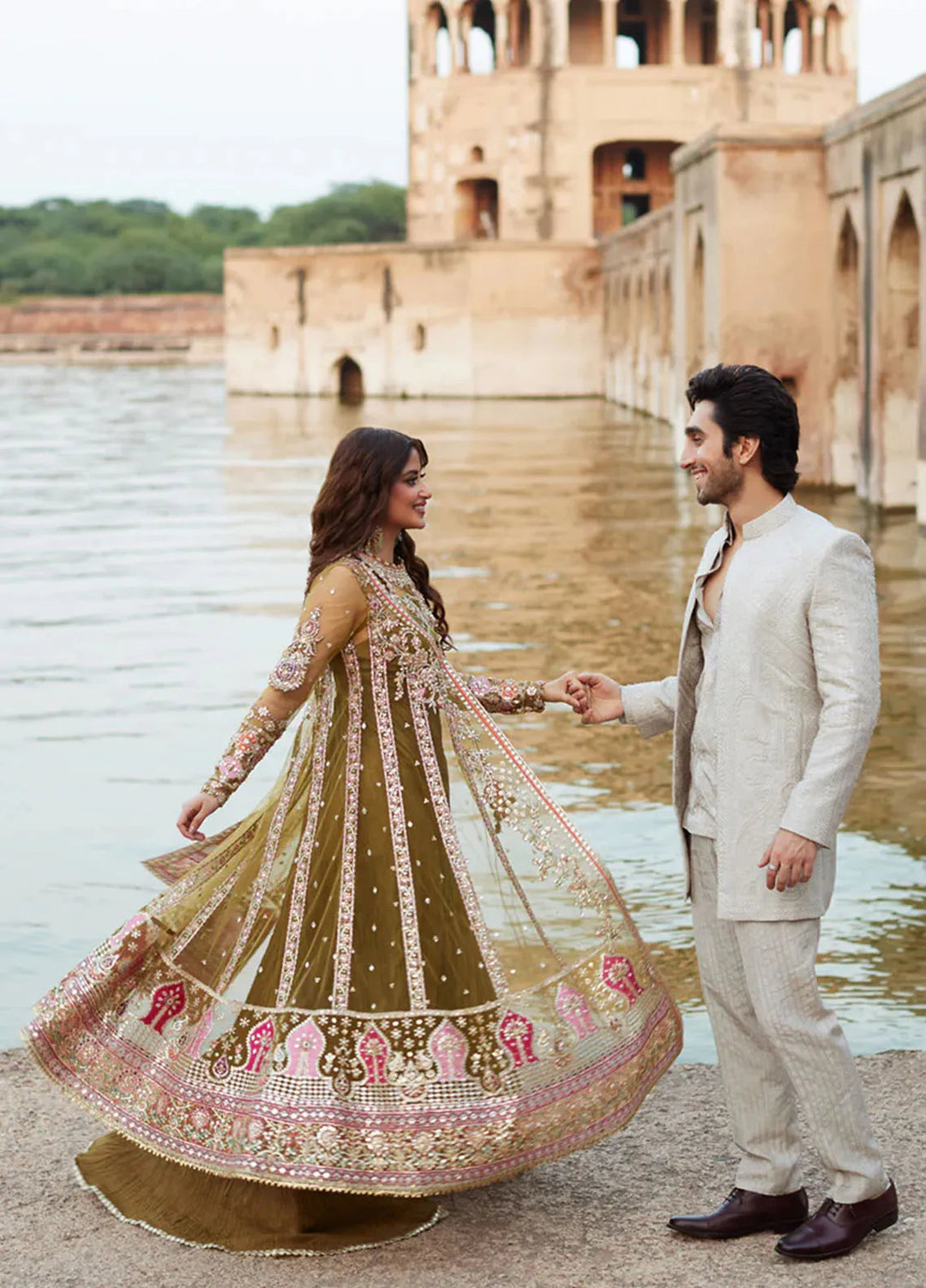 Shadmani by Qalamkar Embroidered Net Suits Unstitched 3 Piece QLM24SM Rameesha - Formals Collection