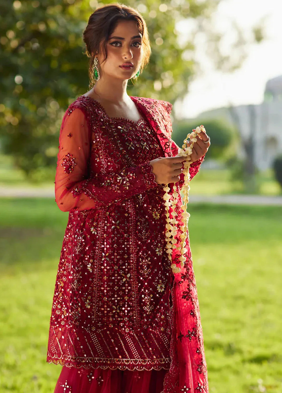 Shadmani by Qalamkar Embroidered Net Suits Unstitched 4 Piece QLM24SM Nurah - Formals Collection