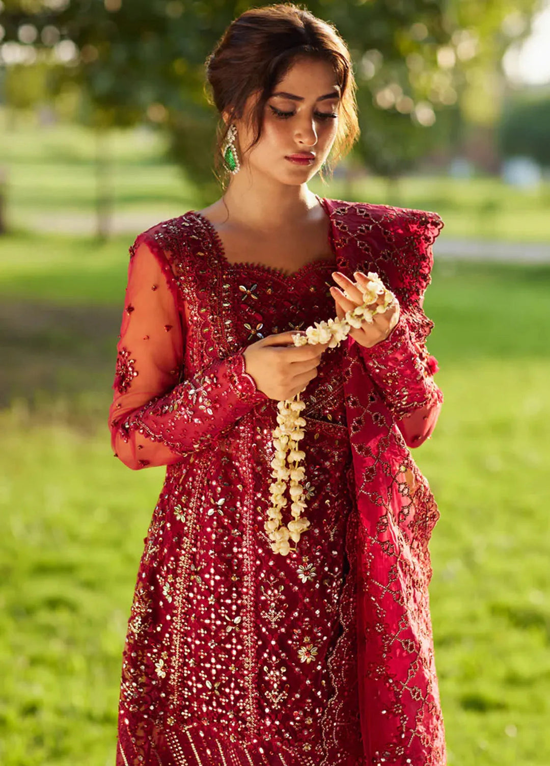 Shadmani by Qalamkar Embroidered Net Suits Unstitched 4 Piece QLM24SM Nurah - Formals Collection