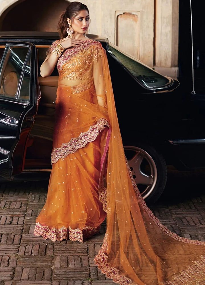 Shadmani by Qalamkar Embroidered Raw Silk Unstitched Saree QLM24SM Raniya - Formals Collection