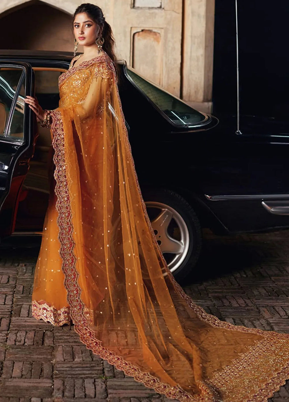 Shadmani by Qalamkar Embroidered Raw Silk Unstitched Saree QLM24SM Raniya - Formals Collection