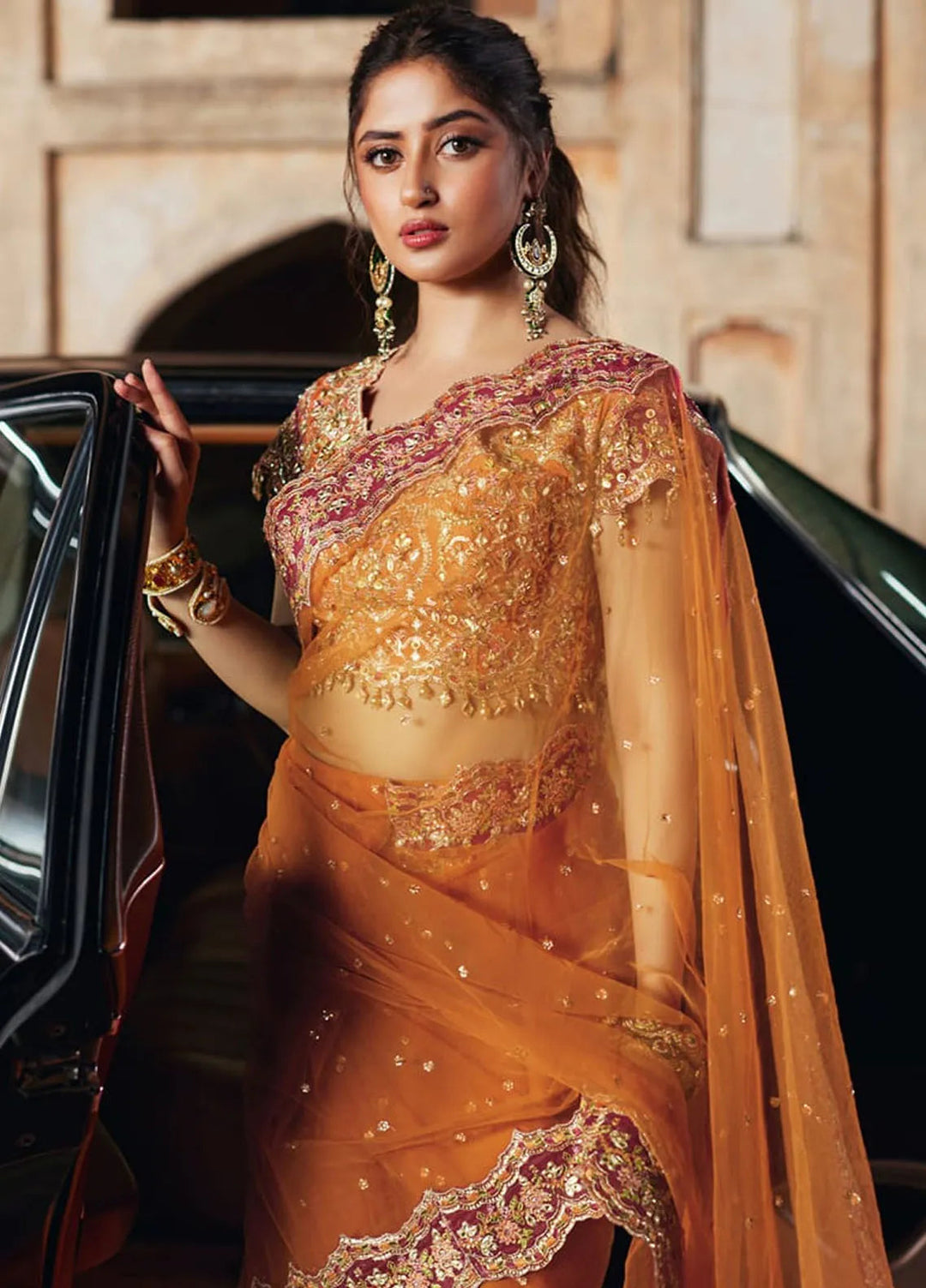 Shadmani by Qalamkar Embroidered Raw Silk Unstitched Saree QLM24SM Raniya - Formals Collection