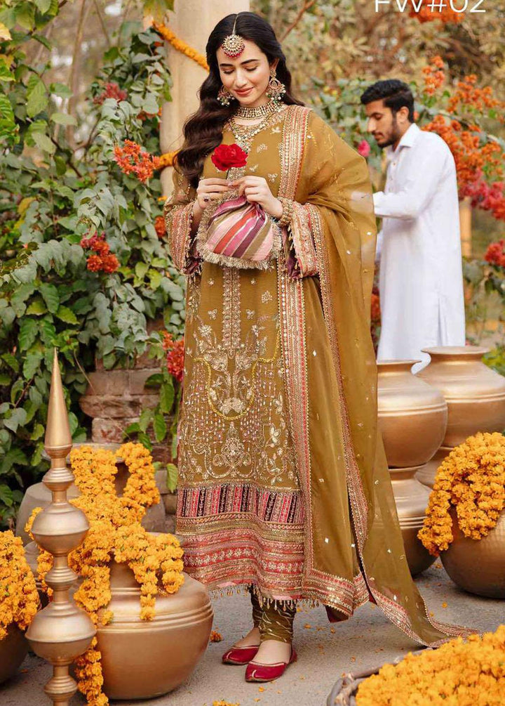 Shadmani Phirsy By Qalamkar Embroidered Raw Silk Suits Unstitched 3 Piece QLM22SP FW-02 Safeena - Wedding Formal Collection