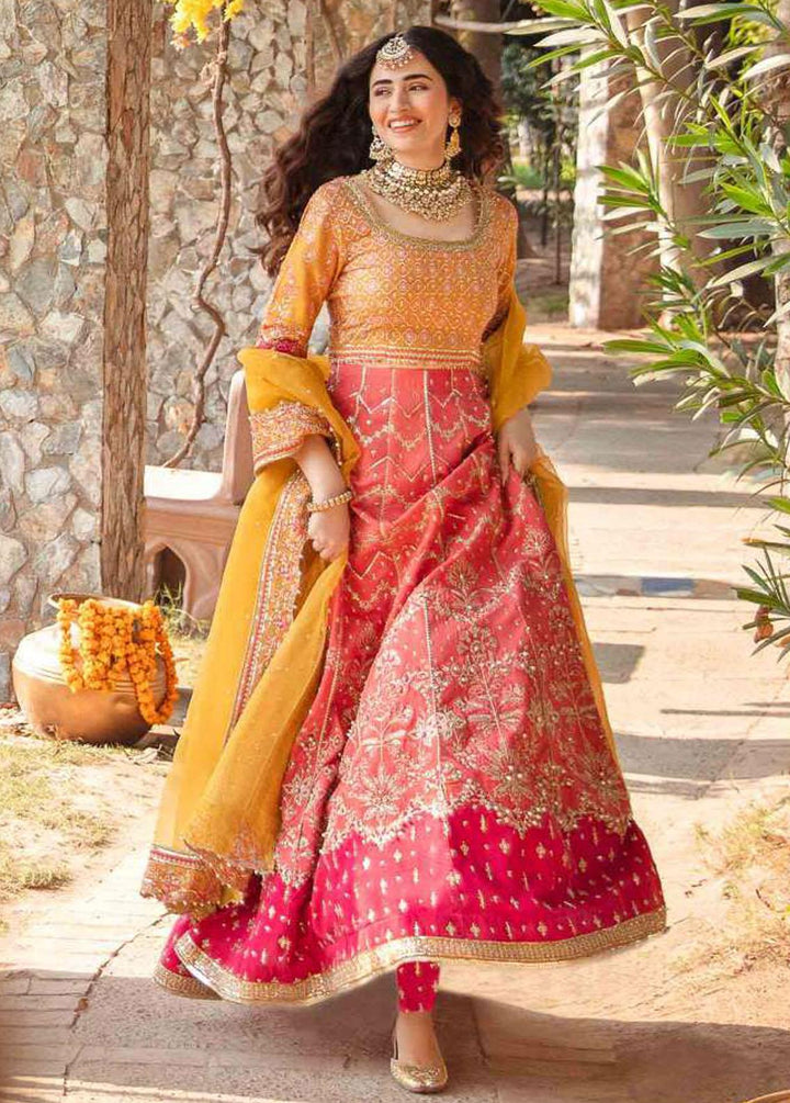 Shadmani Phirsy By Qalamkar Embroidered Raw Silk Suits Unstitched 3 Piece QLM22SP FW-05 Gulshan - Wedding Formal Collection