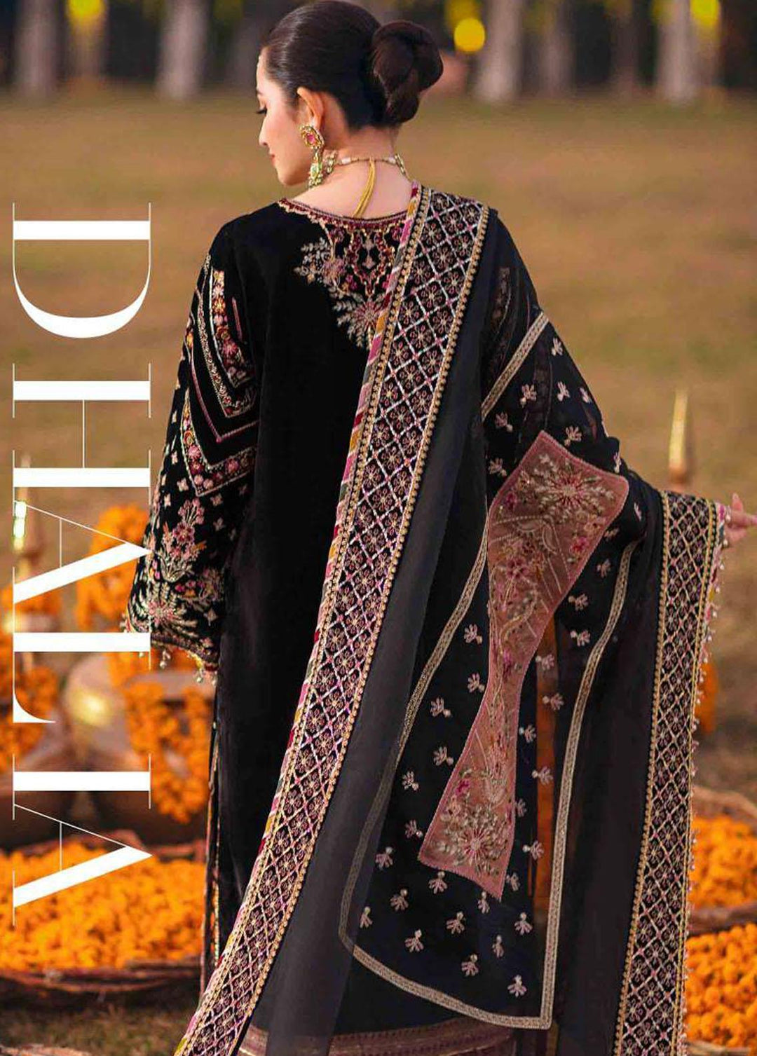 Shadmani Phirsy By Qalamkar Embroidered Velvet Suits Unstitched 3 Piece QLM22SP FW-06 Dhalia - Wedding Formal Collection