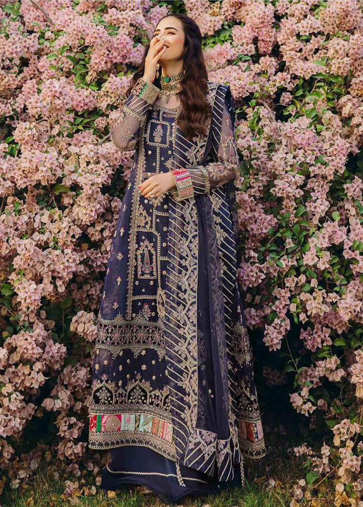 Shadmani Phirsy By Qalamkar Embroidered Velvet Suits Unstitched 3 Piece QLM22SP FW-07 Serena - Wedding Formal Collection