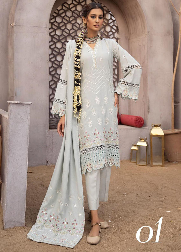 Shadow Stapel by Aalaya Embroidered Karandi Suits Unstitched 3 Piece ALY22SS D-01 - Winter Collection