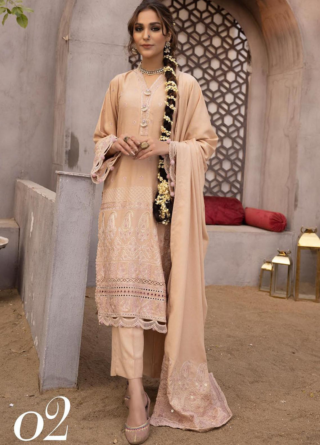 Shadow Stapel by Aalaya Embroidered Karandi Suits Unstitched 3 Piece ALY22SS D-02 - Winter Collection