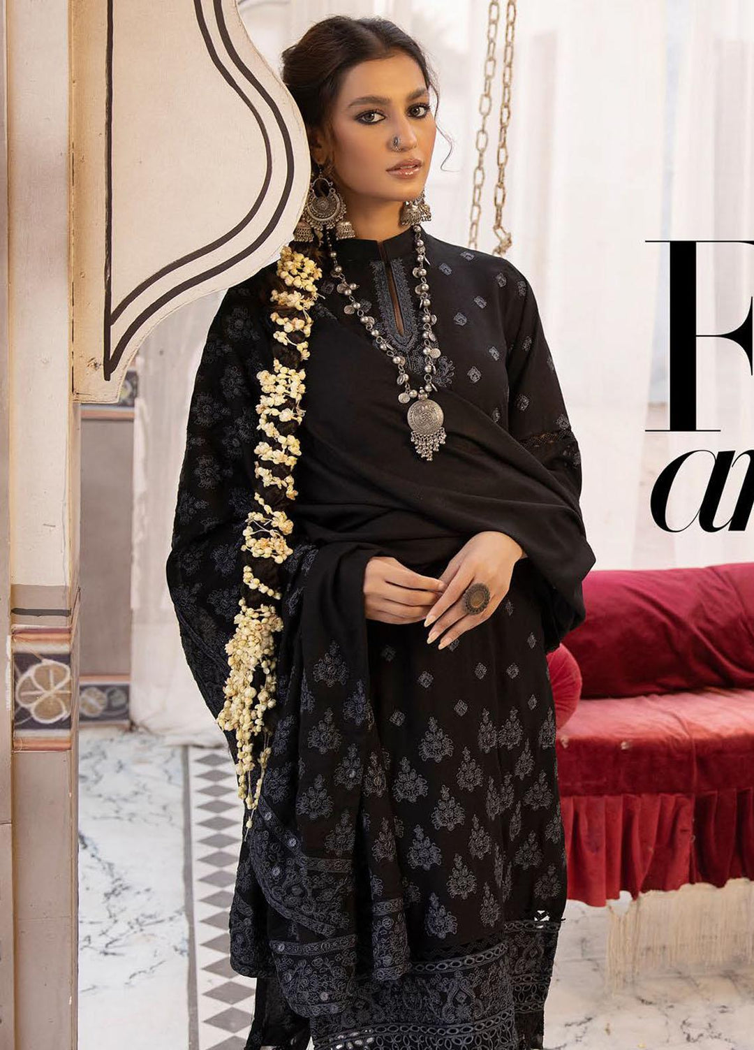 Shadow Stapel by Aalaya Embroidered Karandi Suits Unstitched 3 Piece ALY22SS D-03 - Winter Collection