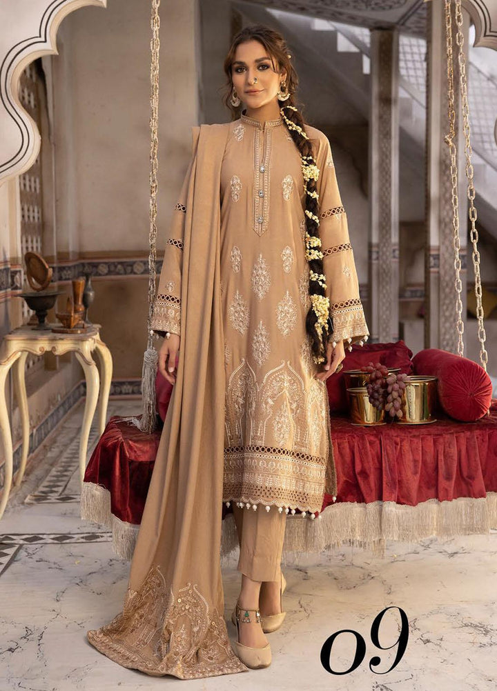 Shadow Stapel by Aalaya Embroidered Karandi Suits Unstitched 3 Piece ALY22SS D-09 - Winter Collection