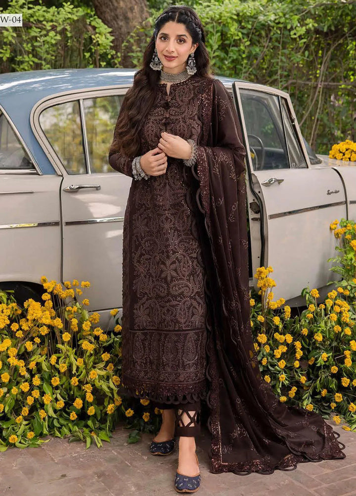 Shadow Work By Asim Jofa Embroidered Cotton Unstitched Suit 3 Piece AJ23SW AJSW-04 - Luxury Festive Collection