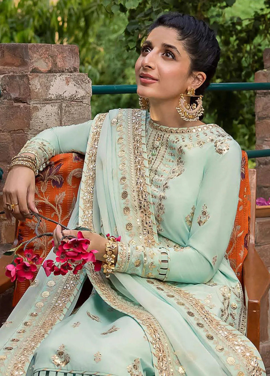 Shadow Work By Asim Jofa Embroidered Lawn Unstitched Suit 3 Piece AJ23SW AJSW-11 - Luxury Festive Collection