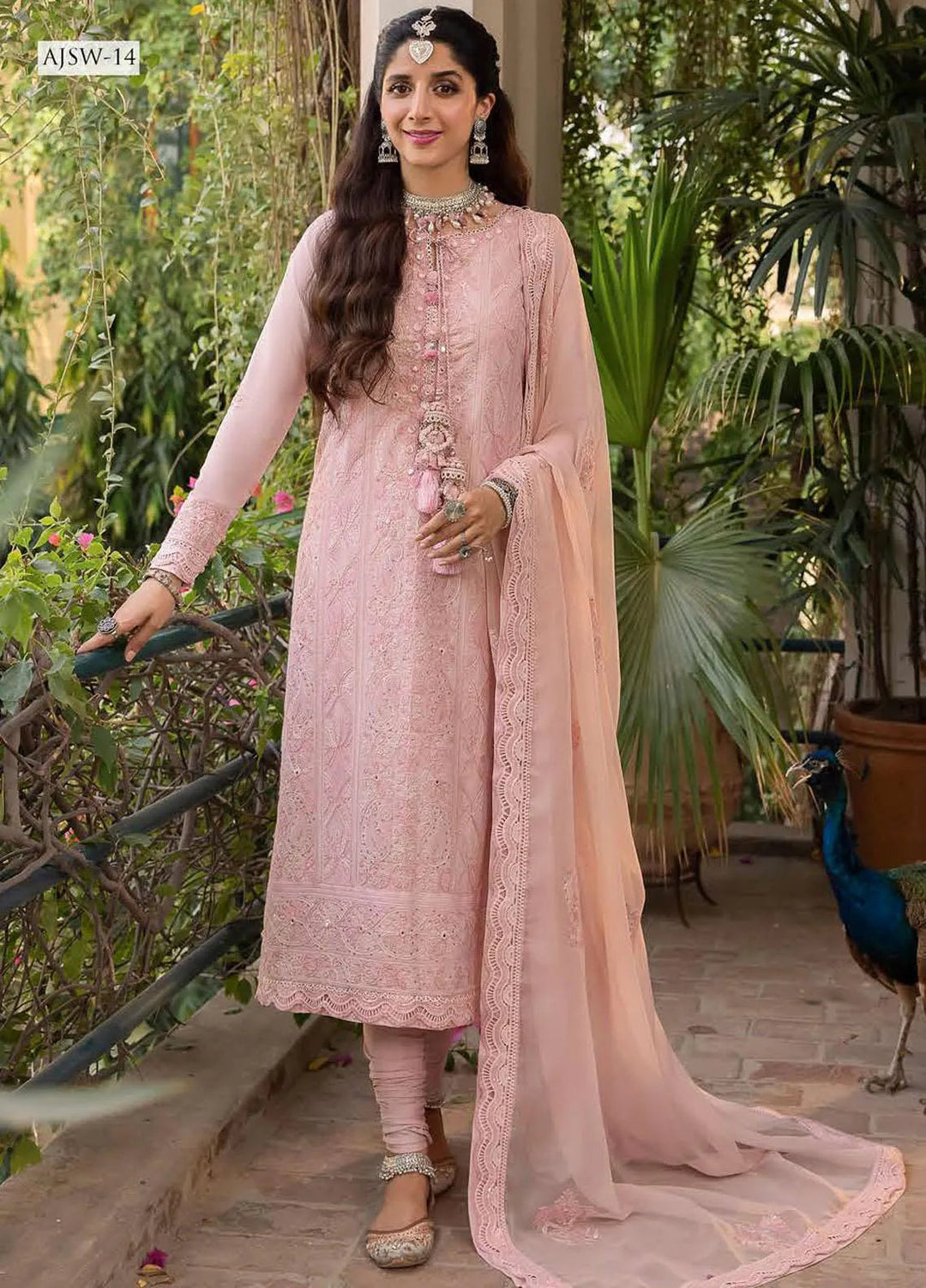 Shadow Work By Asim Jofa Embroidered Lawn Unstitched Suit 3 Piece AJ23SW AJSW-14 - Luxury Festive Collection