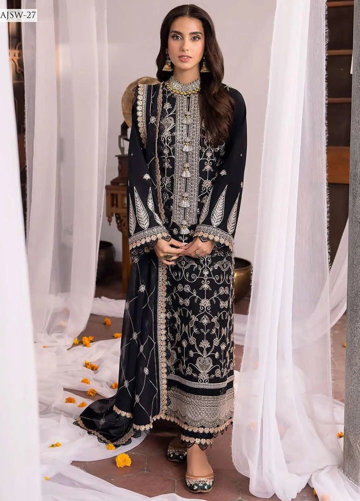 Shadow Work By Asim Jofa Embroidered Viscose Unstitched Suit 3 Piece AJ23SW AJSW-27 - Luxury Festive Collection