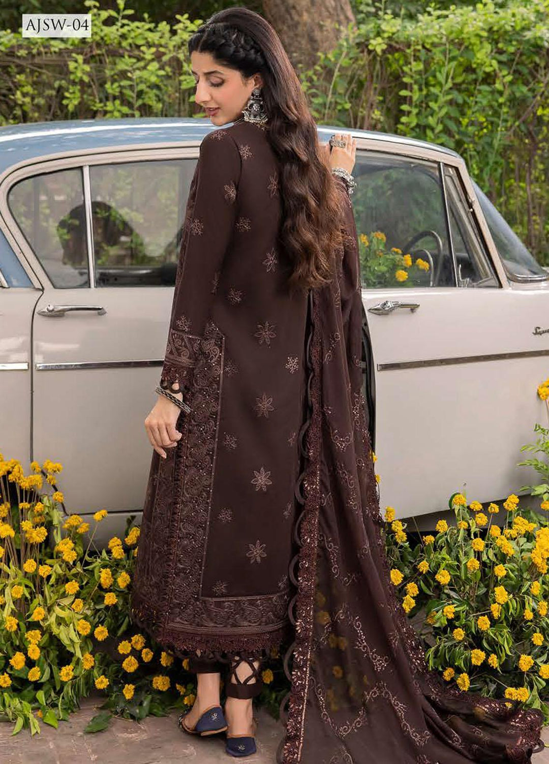 Shadow Work By Asim Jofa Embroidered Cotton Suits Unstitched 3 Piece AJ23SW AJSW-04 - Luxury Festive Collection