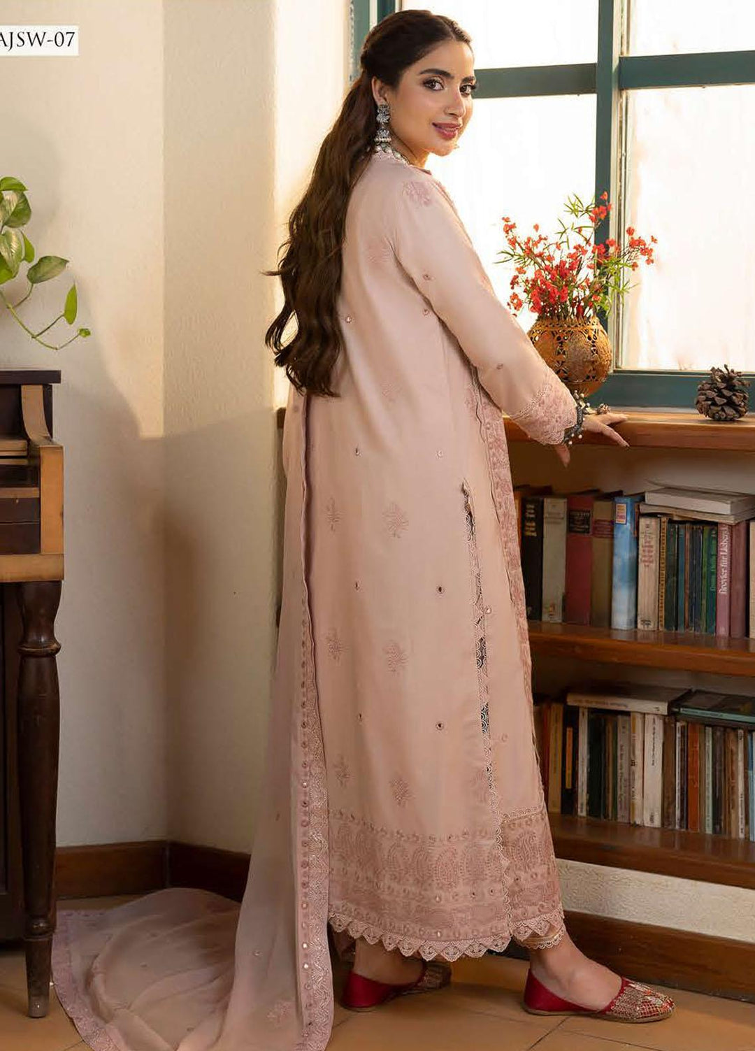 Shadow Work By Asim Jofa Embroidered Lawn Suits Unstitched 3 Piece AJ23SW AJSW-07 - Luxury Festive Collection